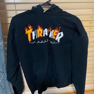 black fire thrasher hoodie
